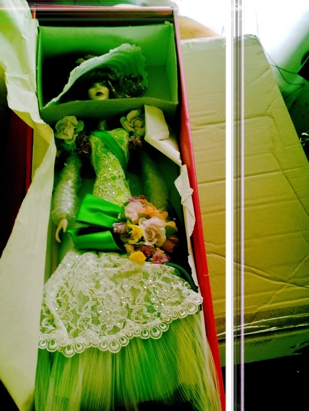1995 Bob Mackie Green Spring Doll W/Certificate